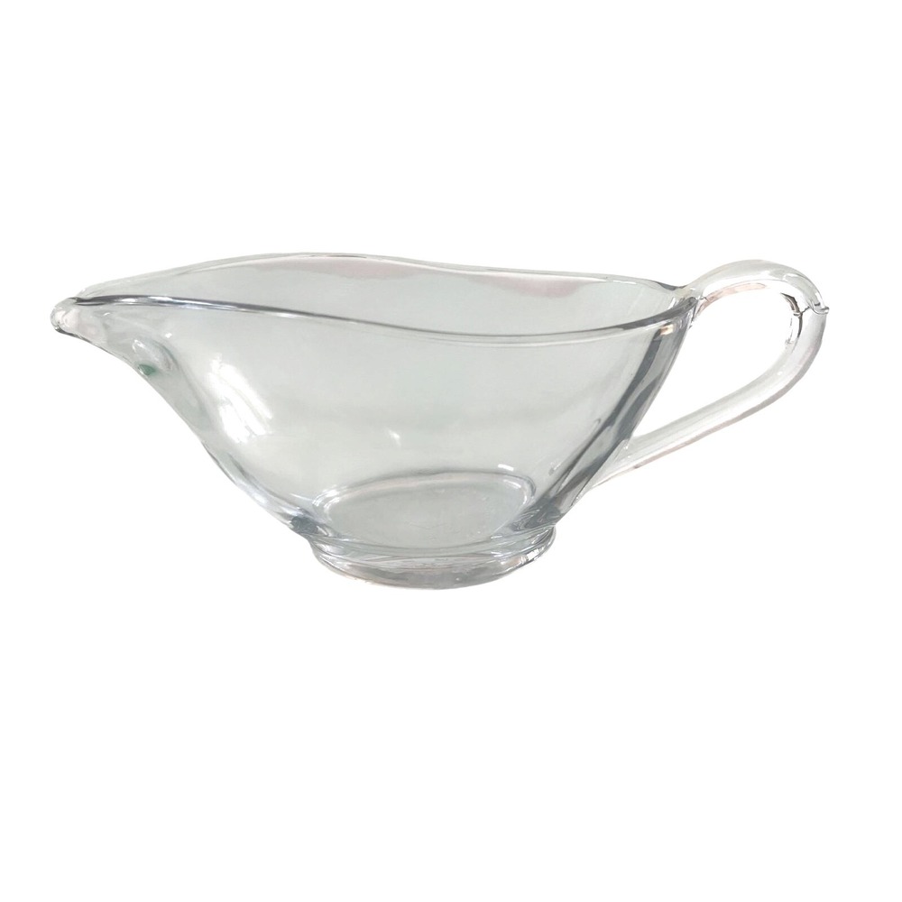 Anchor Hocking Clear Glass‎ Gravy Boat Sauce Server with Handle 8 Inch Long